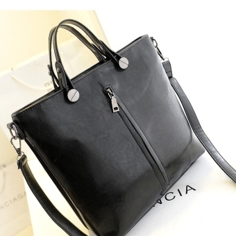 GE Lady Women Synthetic Leather Shoulder Bag Cross Bag Handbag Black