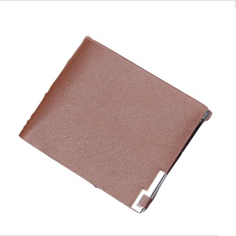 EZY Thin Classic Leather Wallet Men - Cokelat