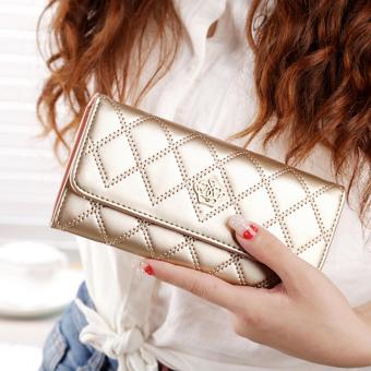 Wanita dompet wanita kulit kopling panjang PU tas dompet pemegang kartu BA004-Gold - International