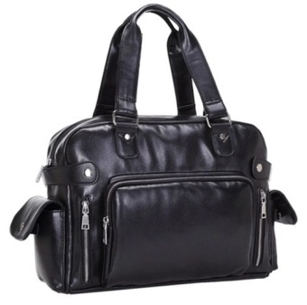 360DSC MAIWEINI M4002 Fashion Bussiness Men PU Leather Handbag Tote Shoulder Bag Outdoor Travel Bag - Black - intl