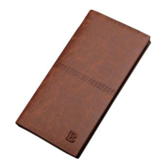 New Men's Bifold Leather ID Card Holder Wallet Purse Checkbook Billfold Clutch Brown