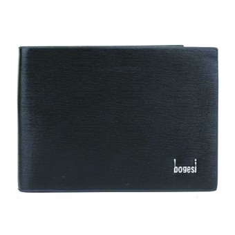 BoGeSi Trendy Korean Genuine Leather Mens Wallet(Black) - intl