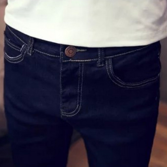 QQ Men's jeans Haren pants feet Black - intl