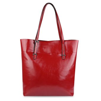 S&L Guapabien Simple Style Pure Color Waterproof Shopper Bag for Women (Color:Red) - intl