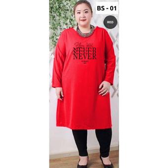 Ace Fashion Dress Wanita Carina Jumbo - (Red)