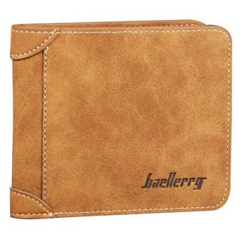 2016 Baellerry PU kulit dompet pria kualitas tinggi tas kasual untuk laki kopling dompet (Kuning pendek)