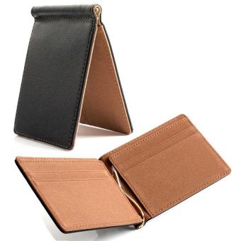 Brown Men's Leather Bifold Credit Card Holder Wallet Money Clip Slim Purse Handbag - intl