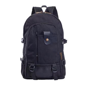 Marlow Jean Tas Ransel Pria Casual Canvas Shoulder Travel Bag Backpack - Hitam
