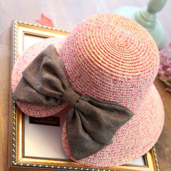 New Fashion Sun Hat Women's Summer Foldable Straw Hats For Women Beach Headwear(pink) - Intl