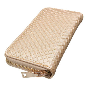 Wanita dompet wanita kulit kopling pada panjang dudukan handphone dompet tas wanita HOT Gold - Internasional