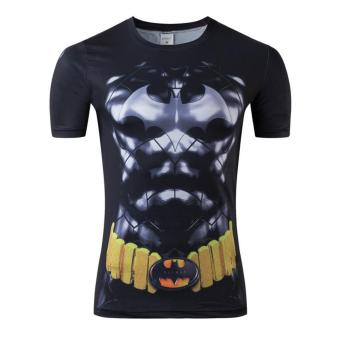 Good Quality Big Size XS-4XL Batman Short Sleeve O-neck Women Men Unisex Hero T Shirt(Black) - intl