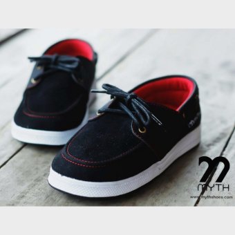 Sepatu anak/ sepatu sekolah/ Branded/ Terbaru/ Murah/ Premium/ Lucu/ keren/ gaul/ casual/ sepatu kulit/ MYTH SHOES Moccasins Black