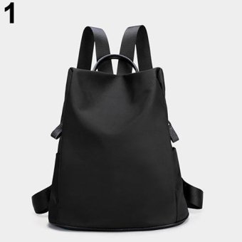 Broadfashion Women's Waterproof Lightweight Nylon Bookbag Backpack Teenagers School Bag (Black) - intl