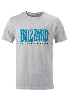 Cosplay Men's Blizzard Entertainment Logo T-Shirt (Grey)