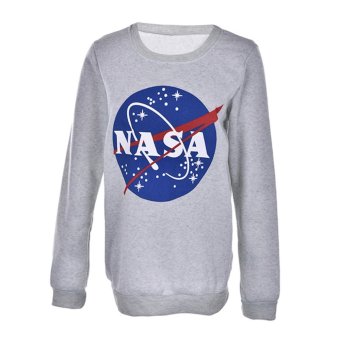Nasa Printed Pullover Sweatshirt Loose Jumper Baseball Tee Tops Blouse - intl