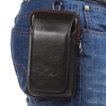Bag leather Dompet kulit Tas mini kulit Sarung hp kulit [Coklat Tua