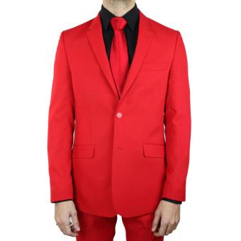 Gallery Fashion - Satu stell jas warna merah pria | design notch lapell and slim fit - 73