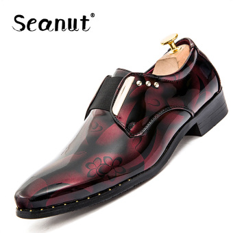 Seanut Fashion Men's Shoes Dress Business Shoes Leather Shoes (Red) - intl