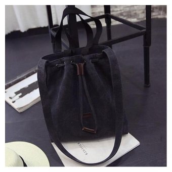 New Simple Women Handbag Shoulder Bags Tote Purse Canvas Travel Large Messenger Hobo Bag-Black