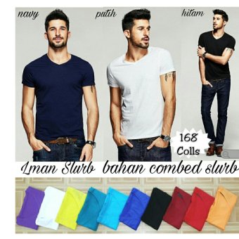 168 Collection Atasan Kaos V Man T Shirt-Kuning