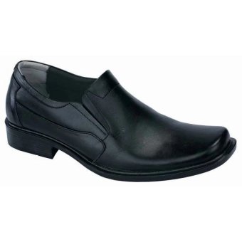 Catenzo Formal Shoes Premium Leather - Sepatu Kerja Pantofel Pria - Hitam