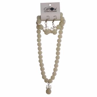Toylogy Grow Kalung Anak Mote ( White Mote Necklace with Bracelet and Earrings )