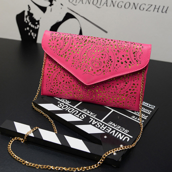 Famous Brands Shoulder Designer Hollow Out Envelope Day Clutches Women Messenger Bag(rose) - intl