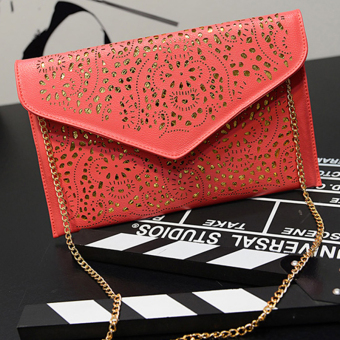 Famous Brands Shoulder Designer Hollow Out Envelope Day Clutches Women Messenger Bag(red) - intl