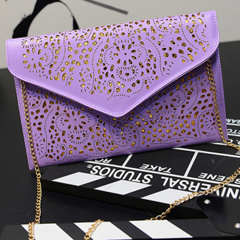 Famous Brands Shoulder Designer Hollow Out Envelope Day Clutches Women Messenger Bag(purple) - intl