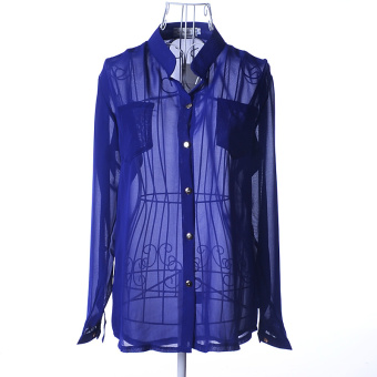 ZUNCLE Chiffon Shirt Casual Jacket(Blue)