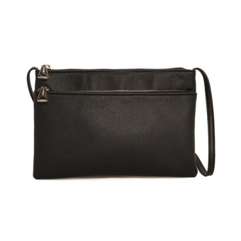 Imixlot Double Zipper Handbags Mini Shoulder Diagonal Packet(Black) - intl