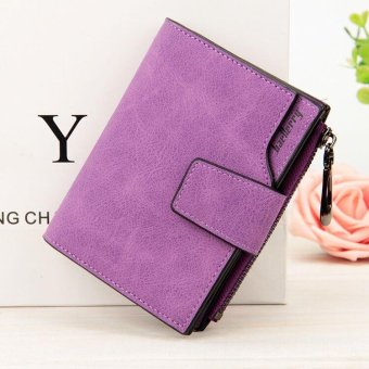 Victory Fashion Woman New Wallet Han version Multi card Medium length Multi-function Trifold Coin purse(Purple) - intl