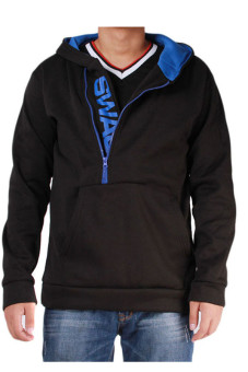 HengSong Leisure Fleece Trend Zipper Fleece Black & Blue