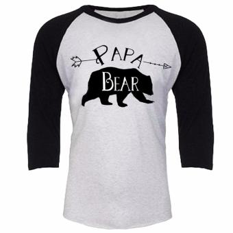Fancyqube New Chic High Quality Fashion Papa Bear Design Men's T Shirt Men Cool Style Tops Casual T-shirt White - intl
