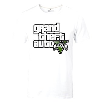 Cosplay Men's Rockstar GTA5 Logo T-shirt (White)