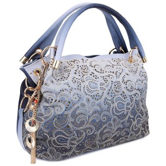 S&L Guapabien Chic Hollow Print Accessories Decoration Hand Bag for Ladies (Color:Blue) - intl