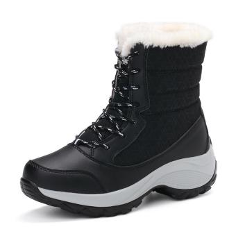 Winter Warm Thick Soled multifuction Sports Leisure Thick Plush Women Shoes for running, walking (Black) - intl