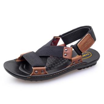 ZHAIZUBULUO Men Sandals Summer Beach Slipper HN-999 Black - intl