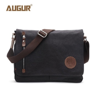 SNG-store Premium Quality Bags AUGUR Canvas Messenger Bag Vintage MultiFunction Crossbody Bags (Black) - intl