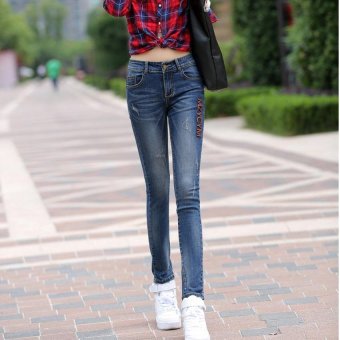 In The Spring of 2016 Women's New Jeans Pants Elastic Thin Lady Was Zichao Pencil Pants.  