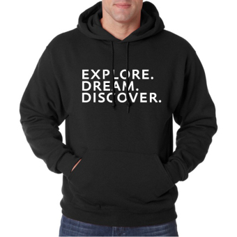 Indoclothing Hoodie Explore Dream Discover - Hitam  