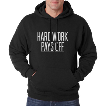 Indoclothing Hoodie Hard Works Pays Off - Hitam  