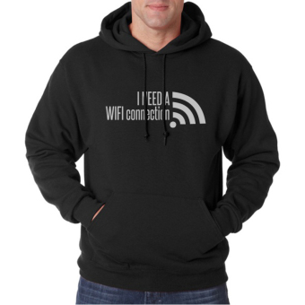 Indoclothing Hoodie I Need Wifi Conection - Hitam  