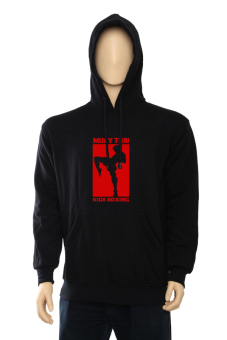 Indoclothing Hoodie Muay Thai Kick Boxing - Hitam  