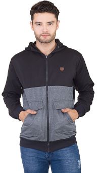 Inficlo SKM 181 Sweater Pria - Fleece - Bagus (Hitam-Abu)  