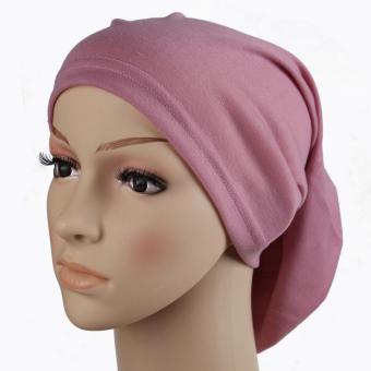 Islamic Muslim Women's Head Scarf Cotton Underscarf Hijab Cover Headwrap Bonnet fashion 2016 pink purple (Intl) - intl  