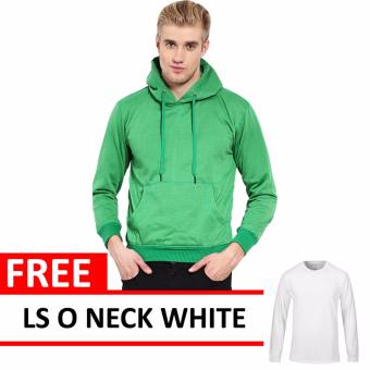 Jacket Oblong Pullover Hoodie Green Free LS O Neck White  