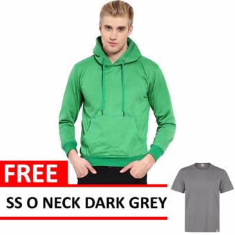 Jacket Oblong Pullover Hoodie Green Free SS O Neck Dark Grey  