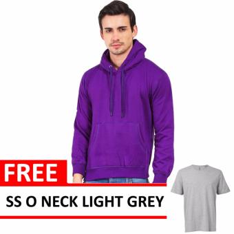 Jacket Oblong Pullover Hoodie Purple Free SS O Neck Light Grey  