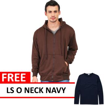 Jacket Zipper Hoodie Dark BrownFree LS O Neck Navy  